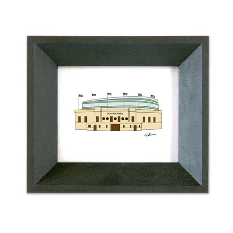 Soldier Field Framed Print - 3.375 x 4.125 Inches