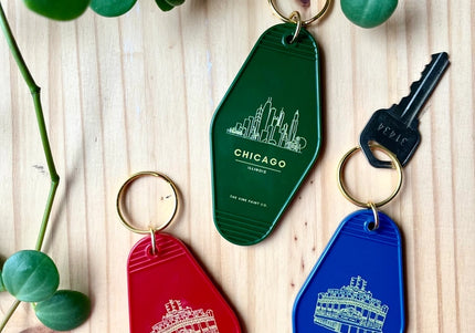 Chicago Keychain- Vintage Hotel- RED