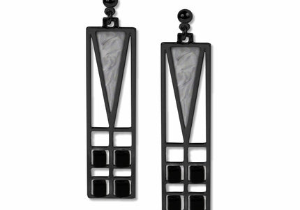 FLW Light Screen Earring Black and Chrome
