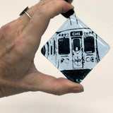 Chicago El Train Glass Ornament