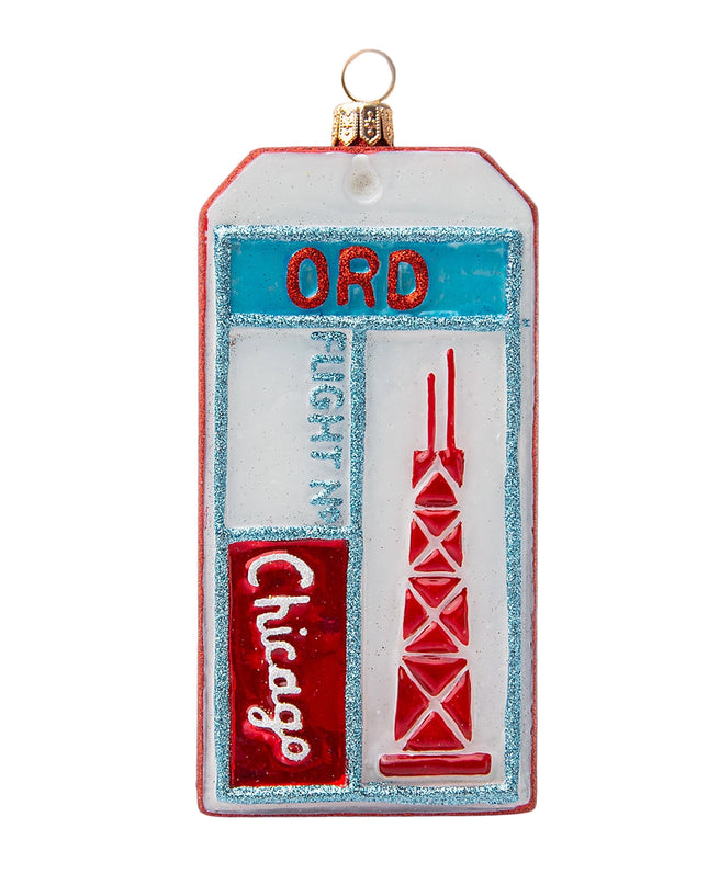 Luggage Tag Chicago Ornament