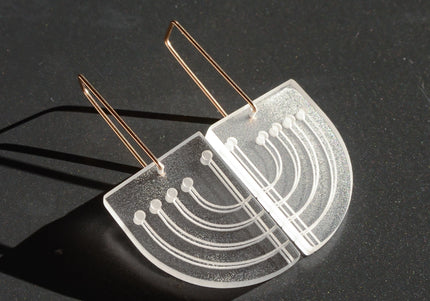 Hanukkah Menorah Drop Earrings