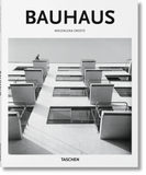 Cover of the book 'BAUHAUS' by Magdalena Droste, featuring a black and white photograph of a Bauhaus-style apartment building.