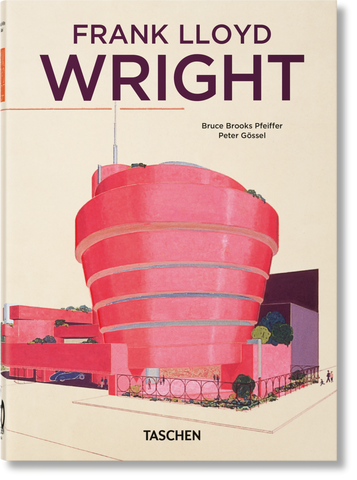 Cover of 'Frank Lloyd Wright 45th Edition' book featuring a red building design by Frank Lloyd Wright.
