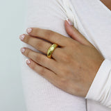 Bubble Textured Metal Ring Gold