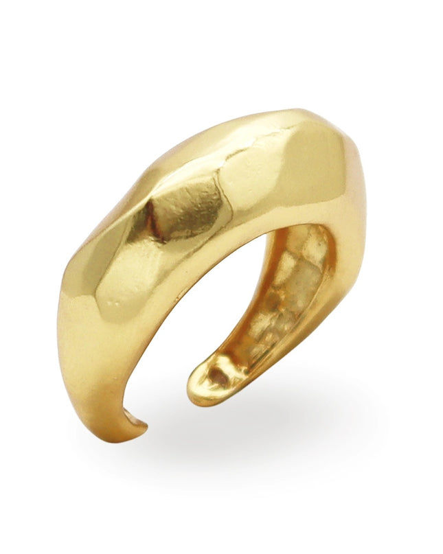 Bubble Textured Metal Ring Gold