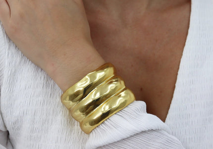 Bubble Textured Three Row Cuff
