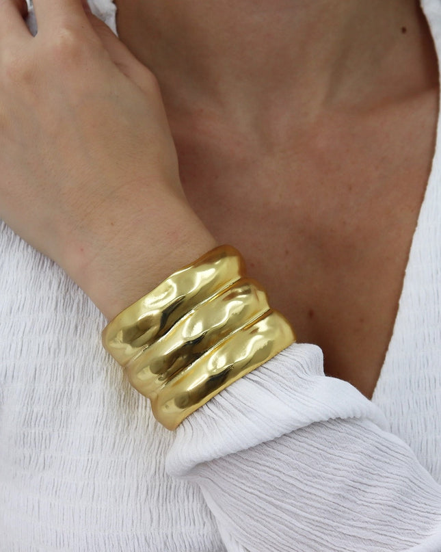 Bubble Textured Three Row Cuff