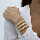 Dots Cuff Bracelet Beige Enamel