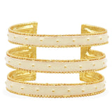 Dots Cuff Bracelet Beige Enamel