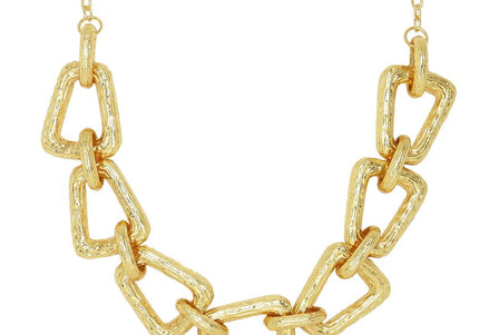 Geo Link Gold Collar Necklace