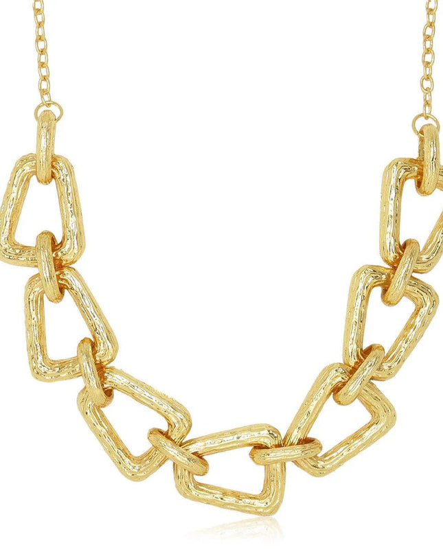 Geo Link Gold Collar Necklace