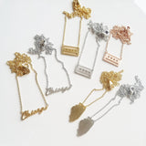 Chicago Script Necklace Silver