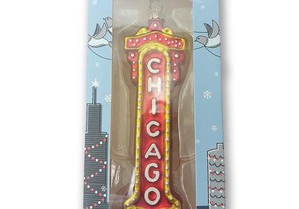 Chicago Theatre Blown Glass Ornament