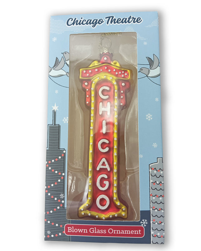 Chicago Theatre Blown Glass Ornament