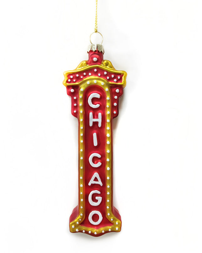 Chicago Theatre Blown Glass Ornament