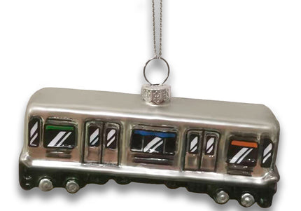 Elevated Train Blown Glass Ornament