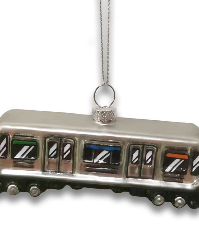 Elevated Train Blown Glass Ornament