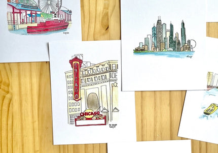 Chicago Watercolor Postcard Pack