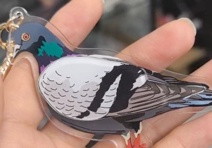 Pigeon Flapping Wing Fidget Bag Charm Keychain