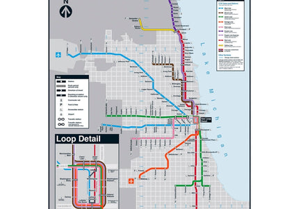 CTA Rail System Map Poster 22"X 28"