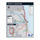 CTA Rail System Map Poster 22"X 28"
