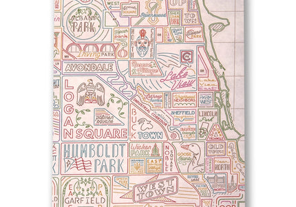 Vintage White Neighborhood Map Poster 22"X 28"