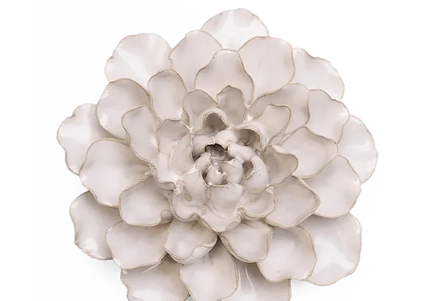 Ivory European Water Lily Ceramic Flower