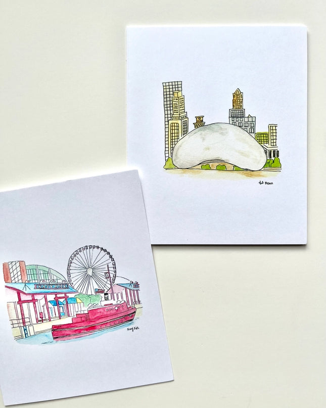 Chicago Watercolor Postcard Pack