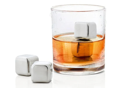 Stainless Steel Ice Cubes - Set of 4
