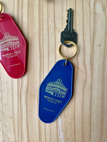 Chicago Keychain- Vintage Hotel- BLUE