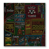 Neon Neighborhood Map of Chicago 22" X 28" Poster