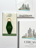 Chicago Keychain- Vintage Hotel- GREEN