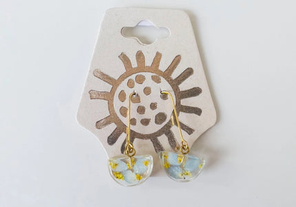 Botanical Resin Half-Moon Ukraine Earrings