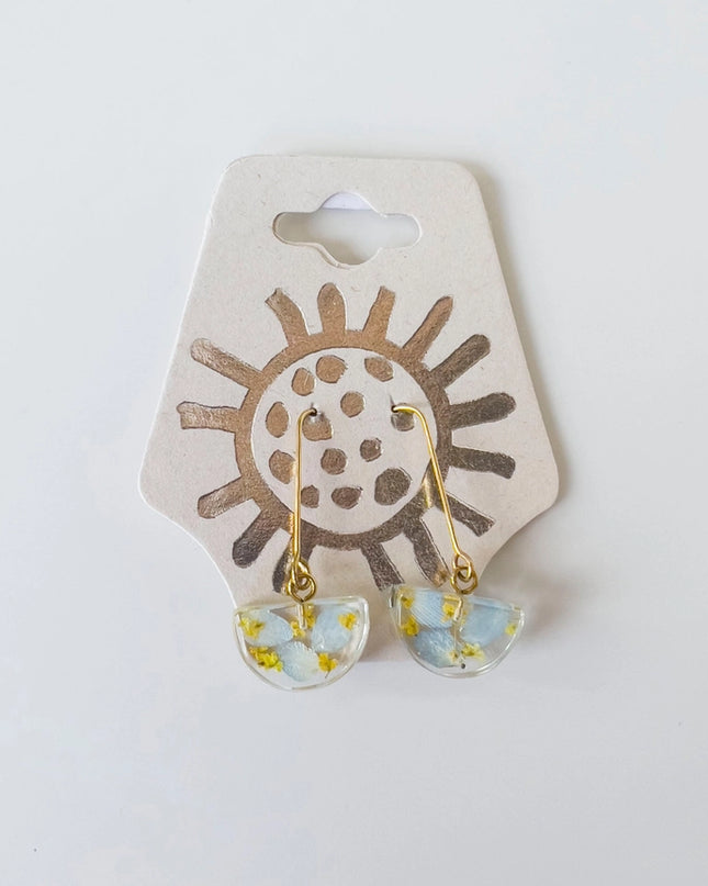 Botanical Resin Half-Moon Ukraine Earrings
