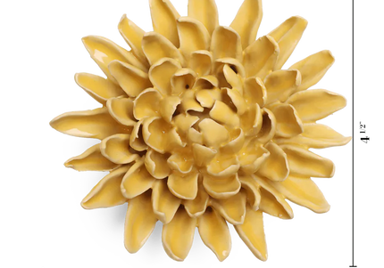 Buttercup Yellow Chrysanthemum Ceramic Flower
