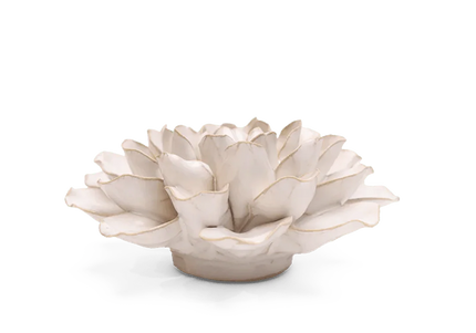 Ivory European Water Lily Ceramic Flower
