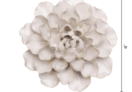 Ivory European Water Lily Ceramic Flower