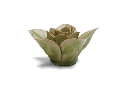 Peridot Green Maiden Lotus Ceramic Flower
