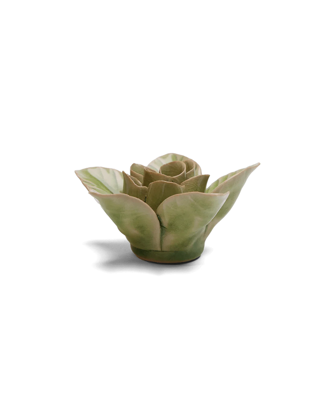 Peridot Green Maiden Lotus Ceramic Flower