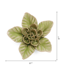 Peridot Green Maiden Lotus Ceramic Flower