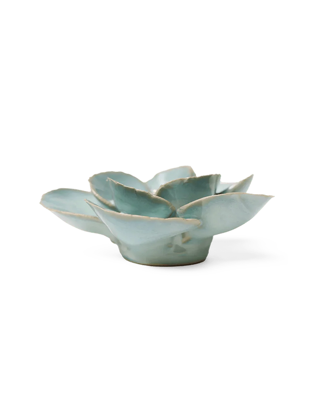 Milk Teal Poppy Ceramic Flower