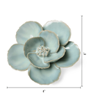 Milk Teal Poppy Ceramic Flower