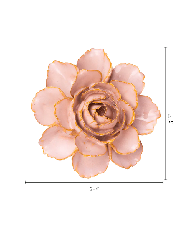 Rose Pink Camellia Ceramic Flower