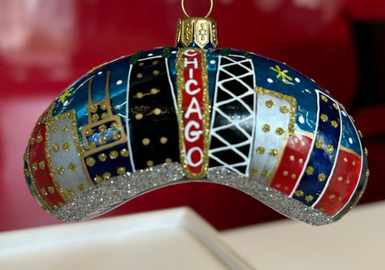 Chicago Skyline Bean Glass Ornament