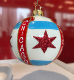 Chicago Star Glass Ornament