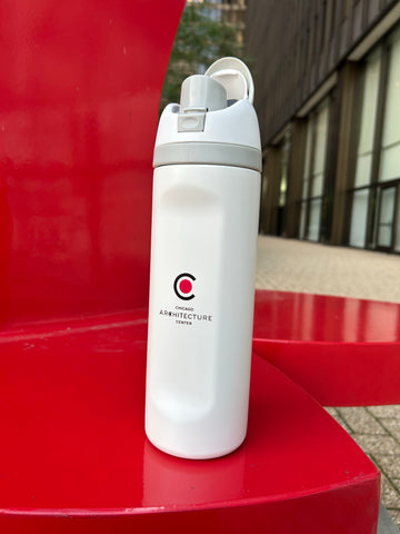 CAC Logo Sip Lid Reusable Bottle- WHITE