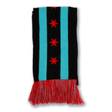 Chicago Flag Knit Scarf Black