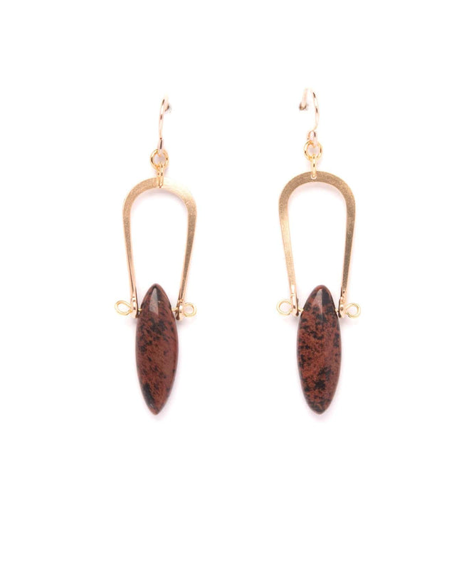 Amulet Earrings in Mahogany Obsidian