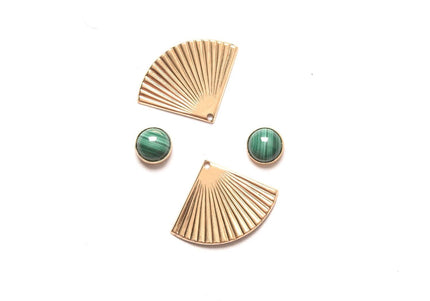 Malachite Studs with Pleat Jackets